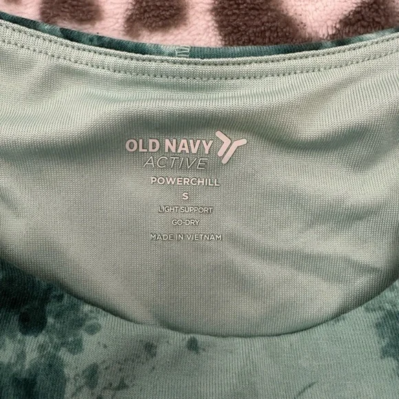 NWOT Old Navy Active PowerChill Longline Sports Bra in Teal Tie Dye Size Small - Picture 10 of 17